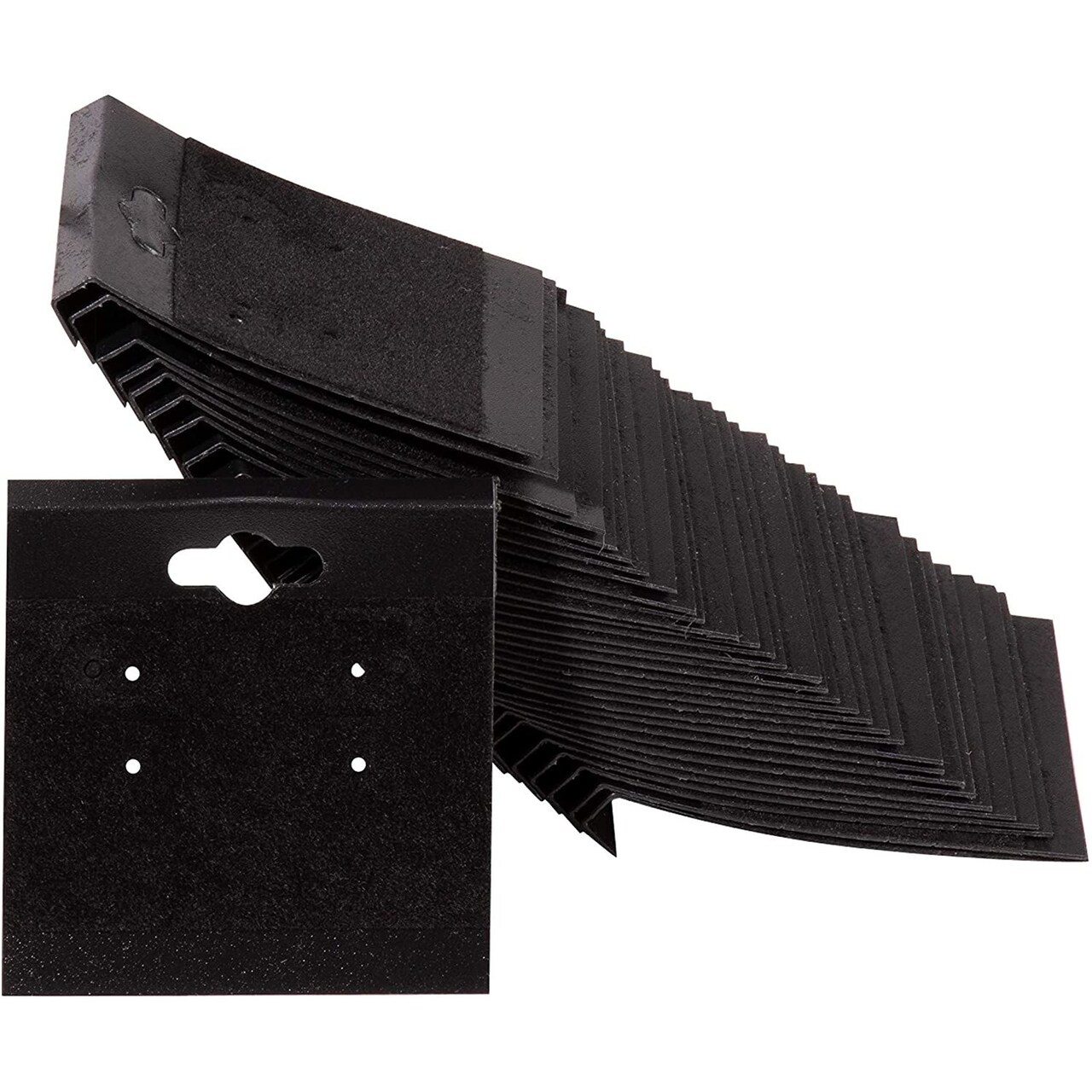 Earring Cards - 100-Pack Earring Card Holder, Velvet Hanging Jewelry  Display Cards for Earrings, Ear Studs, Black, 2 x 2 Inches